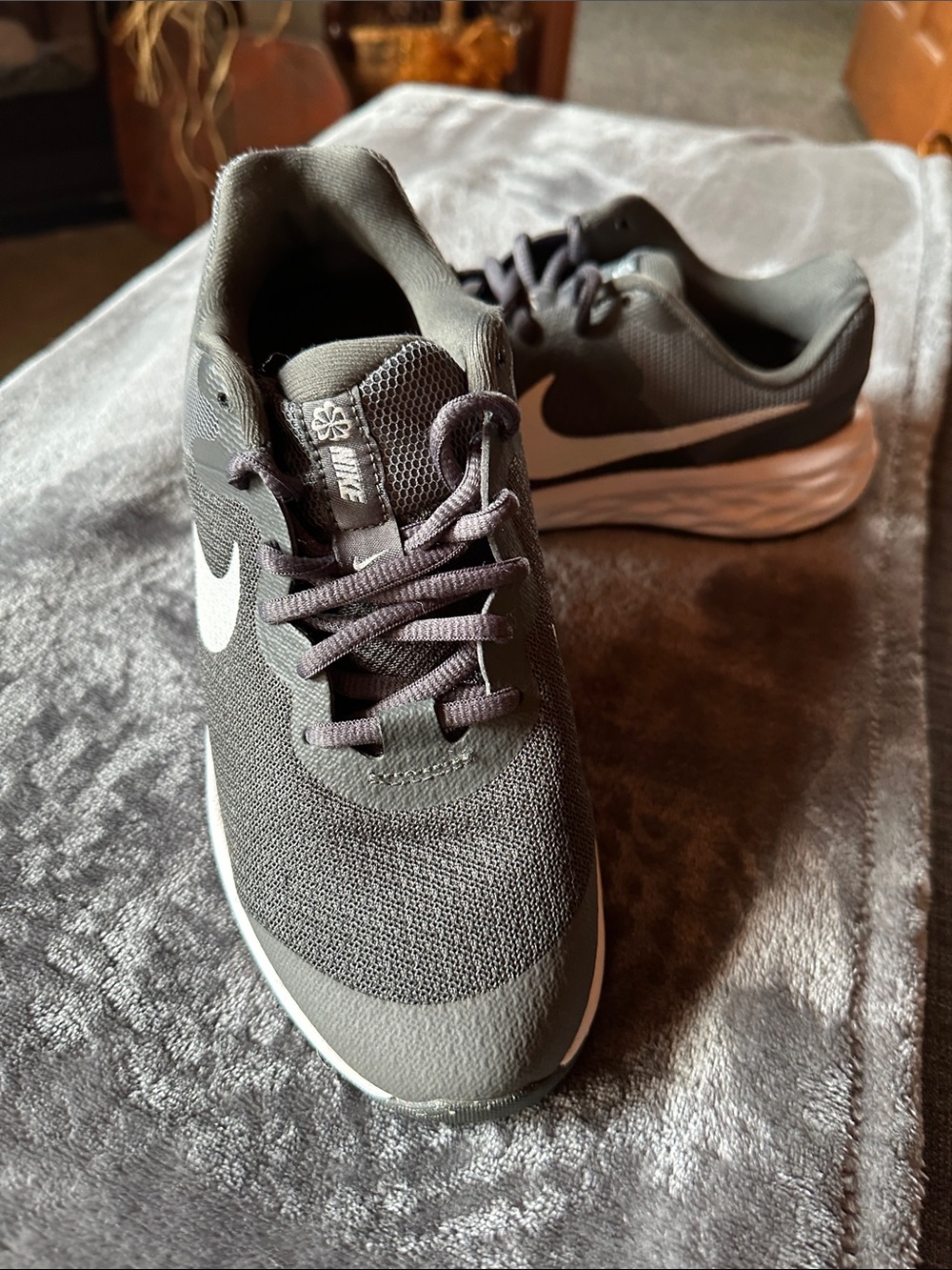 Nike Kids Grey and White Nike Sneakers